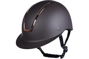 HKM Lady Shield Casco de equitación, Unisex, marrón/Oro Rosa, S