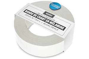 WoodPress® 30 mm Mélamine Blanc Perle Bande de Chant en Placage Préencollé – Rouleau de 7,5 m – Application à Repasser facile à faire soi-même, couvre le bord d'un panneau MDF standard