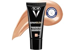 Vichy, Dermablend, Fond de Teint Fluide Correcteur Haute Couvrance, Pour Tous Types de Peau, Teinte : 25 Nude, 30 ml