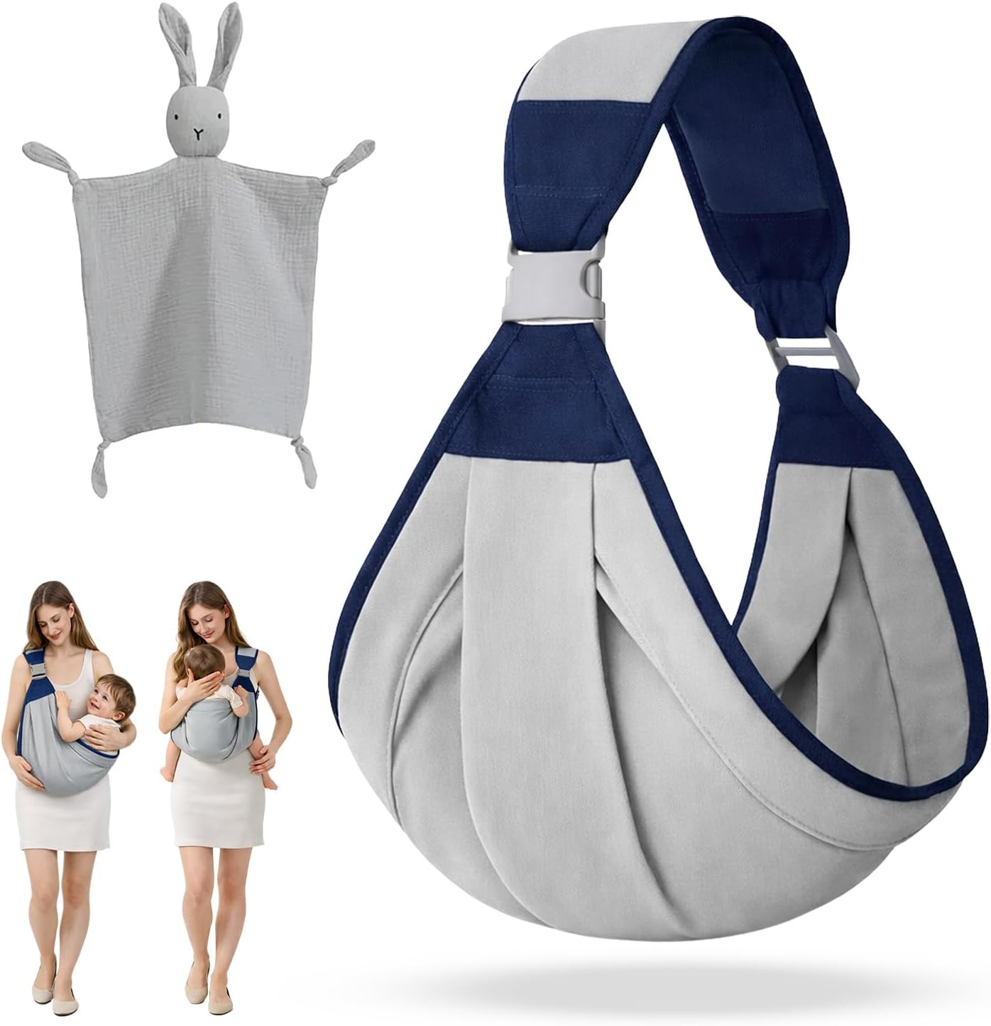 Indiluc Fular Portabebe – Portabebes con Cierre Reforzado de Seguridad y Diseño Ergonómico, Comodidad total en Frontal y Lateral para porta bebes de 0 a 36 meses, Ideal para porteo bebe