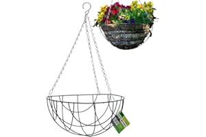 BARGAINS-GALORE BARGAINSGALORE SET OF 2 HANGING BASKET FLOWER PLANT METAL PLANTER FLOWERPOT DECORATION GARDEN