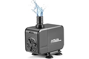 SOUSLOW Pompa Acqua Sommergibile 45W 3000L/H AC220-240V con 2 Ugelli per Acquario Pesce Stagno Fontane Giardino Sistema