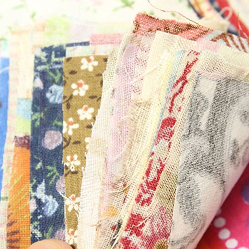KING DO WAY 60 Stueck Stoffpaket Stoffreste Stoffpaket Patchwork Stoffe Reste Baumwolle DIY 10cm x 10cm - 4
