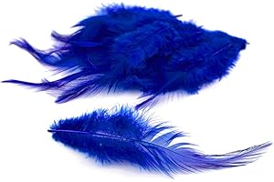 CREATIVERY 3 g di piume a forma di gallo, circa 8 – 13 cm (blu 352 / blu royal blu) // piume decorative per bricolage