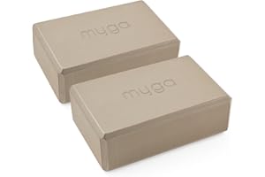 Myga Yoga Blocks - Pair of High Density Foam Bricks for Yoga, Pilates and Fitness for Balance, Support & Flexibility - Non Slip, Lightweight & Durable Foam Blocks for Home, Gym & Travel