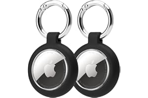 HAUXGOGO Custodia per AirTag, protezione antiurto e antigraffio, accessorio per localizzatore GPS AirTag, compatibile con portachiavi, zaini, bagagli e animali domestici-Nero
