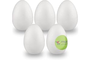 MCE-Commerce A331005 Styrofoam Eggs 10 cm Pack of 5 for Crafts and Decorating at Easter, White