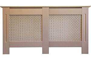 Jack Stonehouse Radiator Cover Traditional Diamond Slat MDF Wood Cabinet, Unfinished X Large