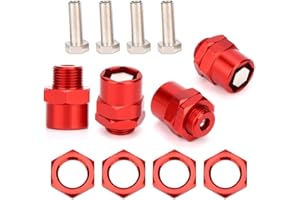 Keenso RC Car Wheel Adapter, 12mm to 17mm, Fit for Sakura D4 HSP 94123, Red