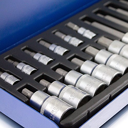 BITUXX® 18 teiliger Nusssatz Sechskant Vielzahn Innen Inbus Bit Steck Nüsse Stecknuss Bit Werkzeug Set - 2