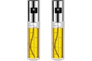 Firschoie 2 Pièces Spray Huile, Vaporisateur transparent de 100 ml avec graduations, Flacon distributeur d'huile et de vinaigre rechargeable, spray huile cuisine Pour barbecue, viande rôtie, cuisine