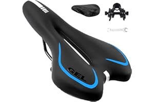 ZONSUSE Sillín de Bici de Gel,Sillin Bicicleta Montaña,Cómodo Asiento Ergonómico de Bici de Gel Antiprostatico Impermeable y Transpirable,para MTB,Bicicleta de Carretera,con Funda Impermeable