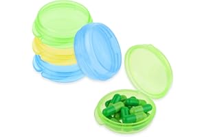 WLLHYF Mini etui na tabletki, mały organizer na tabletki, przenośny uchwyt na witaminy, podróżny pojemnik na tabletki do kieszonkowej torebki, pudełko do przechowywania leków, olej z wątroby dorsza (1