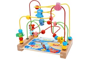 SAFIGLE Bead Maze Roller Toy for Toddlers Interactive Early Educational Toy with Cartoon Animals for Boy Girl Large for Boys and Girls