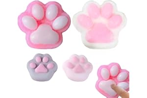 CPRNQY 4 Stück Taba Squishy Paw, Cat Paw Squishy, Katzenpfoten Squishy, Squishy Prote, Neuartige Fidget-Spielzeuge für Erwachsene und Teenager, Stressabbau-Sensory-Spielzeuge (2 Rosa+2 Zufällige Farbe)