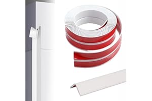 ZYIPHOR Paraspigoli Muro 2cmx10m,Profilo Angolare Autoadesivi PVC Bianco, Modanatura Adesiva per Pareti Decorativa,Flessibile e e Facile da Tagliare per Muro, Piastrelle, Porte,Finestre e Bagno,Fai da Te