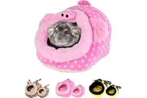 Urijk Panier pour Cochons d'Inde Adulte et Bébé en Peluche avec Coussin Amovible Ultra Doux et Confortable Nid Lit Maison Niche Grotte Abri Chaud pour Hérisson Hamster Chinchilla Écureuil Lapin Chat