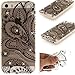Produktbild Ooboom® Hülle für iPhone 5SE Handy Tasche Transparent TPU Silikon Gel Ultra Dünn Schutzhülle Case Cover mit Bling Glitter - Pfau Blume