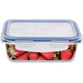 Amig - Airtight Food Container Mod.300 - Glass Container Suitable for Microwave, Oven, Freezer and Dishwasher - Easy to Clean