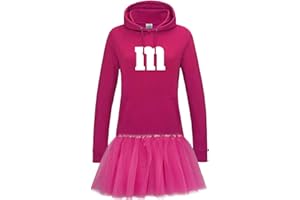 Jimmys Textilfactory Hoodie M&M + Tüllrock Karneval Gruppenkostüm Schokolinse 9 Farben Damen XS-2XL Mundm Fans Tanzgruppe Fasching Verkleidung Rosenmontag