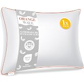 Orange Wave Feather Pillow 50 x 70 cm Luxury Bed Pillow | Down &amp; Feather Filled Hotel Quality Sleeping Pillow - Three Chamber