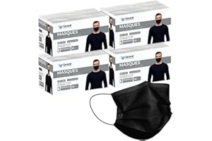 general merchandising Masques Chirurgicaux Noirs | Masque chirurgical Noir de type IIR avec nez ajustable (4)