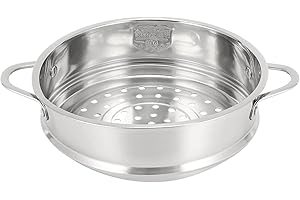Oewnvmd 18Cm Verdickung Food Steam Rack Edelstahl Dampfgarer mit Doppelohr für Suppentopf Milchtopf KüChengeräTe