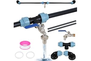 VICHIRSKIT 3/4" IBC Robinet Cuve + IBC Vidange Réservoir Adaptateur S60x6 DN50 + 3/4" Tuyau Raccord set, pour Accessoires de Réservoir de Robinet, Laiton de Qualité Supérieure