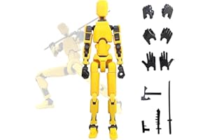 BYTLXM T13 Action Figure, Figura d'azione T13, 13 Action Figure di robot, Stampa 3D di personaggi mobili, Titan 13 Action Figure, regalo perfetto per la tua famiglia. (giallo)