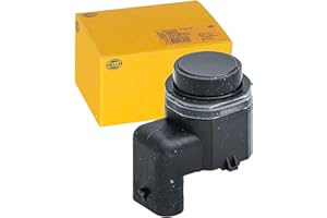 HELLA 6PX 358 141-621 Sensor, parking distance control - angled - 3-pin connector - Plugged - Paintable - with fastening ring