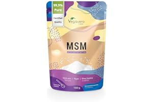Vegavero Pure MSM Powder 1 kg | Bag | Distilled Organic Sulphur | NO Additives & Non GMO | Lab-Tested | 1000 g Per Day | Vegan