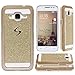 Produktbild Asnlove TPU Hülle für Samsung Galaxy Core Prime G360F Glitzer Hülle Harte Hülle Schutz Etui Schale Case Cover Handytasche(Golden)