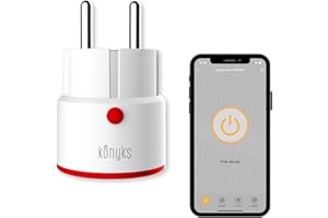Konyks Prise connectée Konyks Priska Max 3 FR- WiFi + BT, Fonctions avancées V3, 16A, Compteur de consommation, Compatible Alexa et Google Home & Tuya -