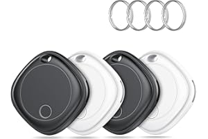 AJBLG Air Tracker Tag Bluetooth Item Finder - 4 Pack,Key Finder Locator Compatible with Apple Find My (iOS Only), IP67 Waterproof, Replaceable Battery,Tracking Tag for Keys, Suitcase, Bag, Wallet