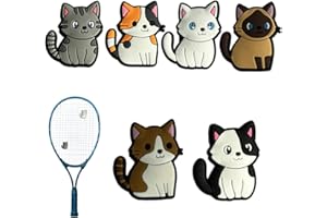 SGERUFZ Amortiguador Raqueta Tenis, 6 Piezas Antivibrador de Vibración de Silicona con Diseño de Dibujos Animados, Amortiguador para Raqueta de Tenis, Raquetas de Bádminton y Raquetas