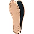 Natural Leather Insoles for Men with Activated Carbon Underlayer, Inserts, Replacement Shoes, Boots. Size (Men/UK 9/43 EUR)