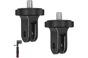 HSTIALVING 2 Pièces Adaptateur de Trépied en Aluminium, Lot De Adaptateurs Rotatifs à 360° pour Caméra D'action 1/4"Fixation de Trépied Compatible pour Appareil Photo GoPro 13/12 et Autres Caméras D'action