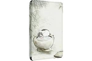 SGKITM Paperwhite - Custodia a libro per Kindle Paperwhite 11° generazione 2021 da 6,8", in silicone, con chiusura magnetica, in TPU, motivo gatto