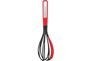 BERGNER Mars | Fouet | En nylon et silicone | Manche ergonomique, revêtement et trou de suspension | Longueur de 30,6 cm | Noir et rouge