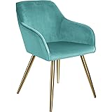 TecTake 800844 Silla Aterciopelada, Silla de Comedor tapizada en Terciopelo, Silla Elegante para la Cocina, Sillón para despa