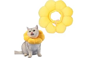 XIELBIS Cat Recovery Collar, Soft Cone Collar, Cute Sunflower Design, Adjustable for Cats, Dogs & Rabbits - Quicker Healing Post-Surgery