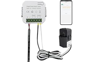 OWON 80A Bi-Directional WiFi Home Energy Monitor, Single Phase, with 1 Clamp, Real-time Voltage & Power Consumption, Tuya Compatible