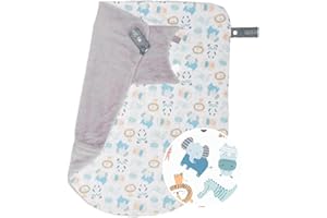Cheeky Chompers Baby Travel Blanket | Lightweight, Attaches to Pushchair, Pram, Baby Carrier, Car Seat | Soft & Cosy Fleece with Hand and Feet Pouches | Ideal for Summer & All Seasons (Cheeky Animals)