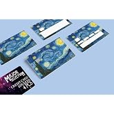 Ms Major Selection Van Gogh Yıldızlı Gece Temalı 4 L&uuml; Kart Kaplama Sticker Seti Kredi/Banka Kartı Kaplama