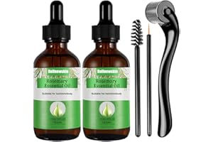 ‎ROLLNEWSKIN Rollnewskin Rosmarin Ätherisches Öl + Dermaroller 0.5mm für Haare, Augenbrauen und Wimpern, Hautpflege, für Aromatherapie & Diffusor, Haarausfall Behandlung Öl