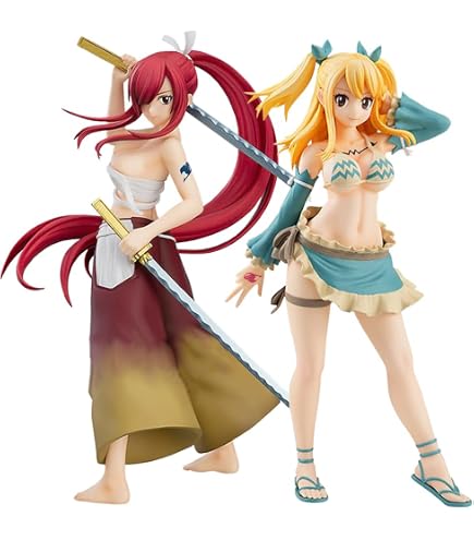 Figurine Fairy Tail Erza Scarlet Position Combat Double Épée - Modèle PVC 17cm - Cadeau Fan Anime