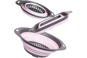 BYYX BXXY Set of 3 Collapsible Kitchen Colander/Strainer Perfect for Draining Pasta Vegetable Fruits (Pink(3Pcs)