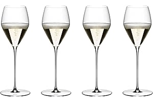 RIEDEL Veloce Lot de 4 verres à vin à champagne, cristal transparent, fabriqués à la machine de qualité supérieure