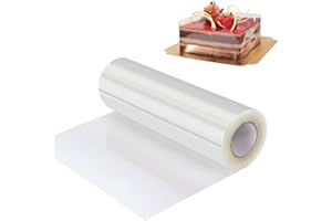 QH-SHOP Torta Collare in Acetato, Strisce Trasparenti Torta Colletto Decorare per Torta di Mousse per la Mousse al Cioccolato, 1Rotolo 15 cm x 10 m