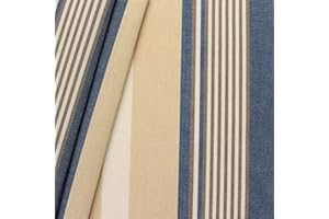 STOFFKONTOR Markisenstoff Outdoorstoff Streifen Breite 160cm Meterware Blau-Beige-Weiss